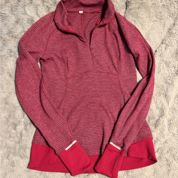 lululemon athletica Sweaters - lululemon Runderful 1/2 Zip • Berry Rumble Cowl Neck Sweater
